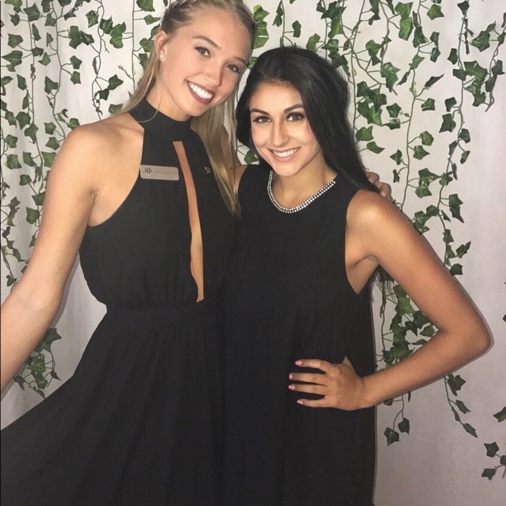 Black halter formal dress